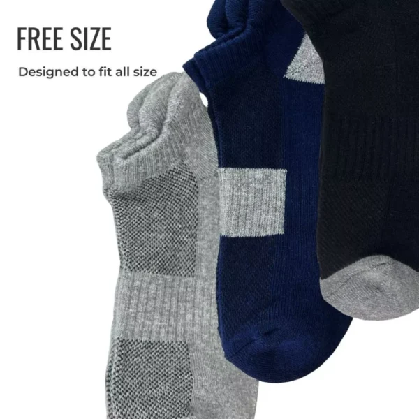 3 Pair Depi Men Sport Socks Thick Cushion Cotton Elastane