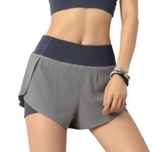 Plus Size FELLO Women Running Travel Sport Cool Ice Gym Fitness With Side Pocket Yoga Short Pants