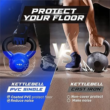 Yes4All Kettlebells Vinyl Coated Cast Iron for Dumbbell Weights